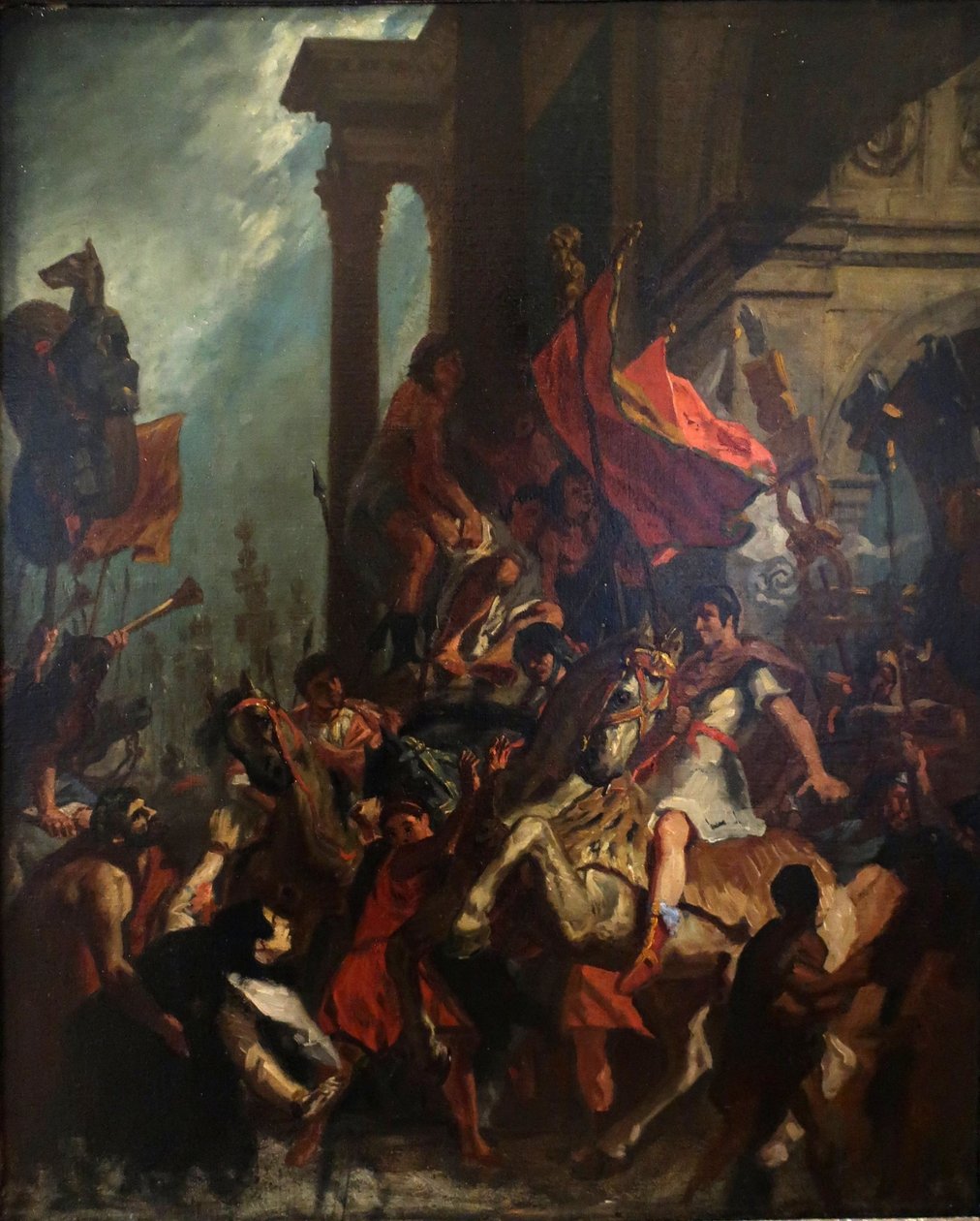 franska:  La justice de Trajan Trajans rättvisa av Eugène Delacroix