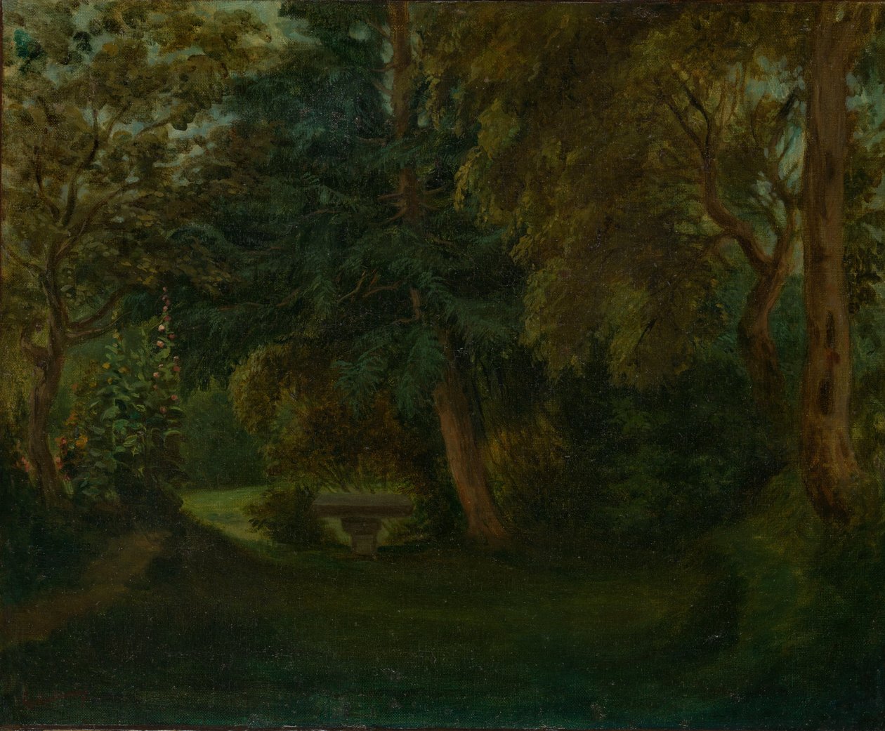 George Sands trädgård i Nohant, ca. 1842-43. av Eugène Delacroix