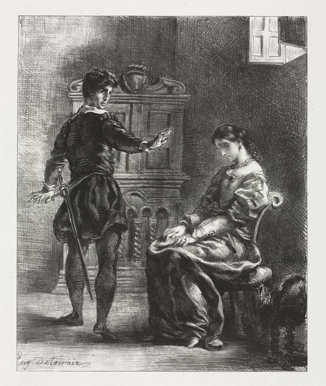 Hamlet: Hamlet och Ophelia av Eugène Delacroix