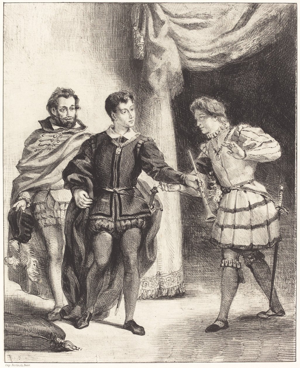 Hamlet och Guildenstern (akt III, scen II) av Eugène Delacroix
