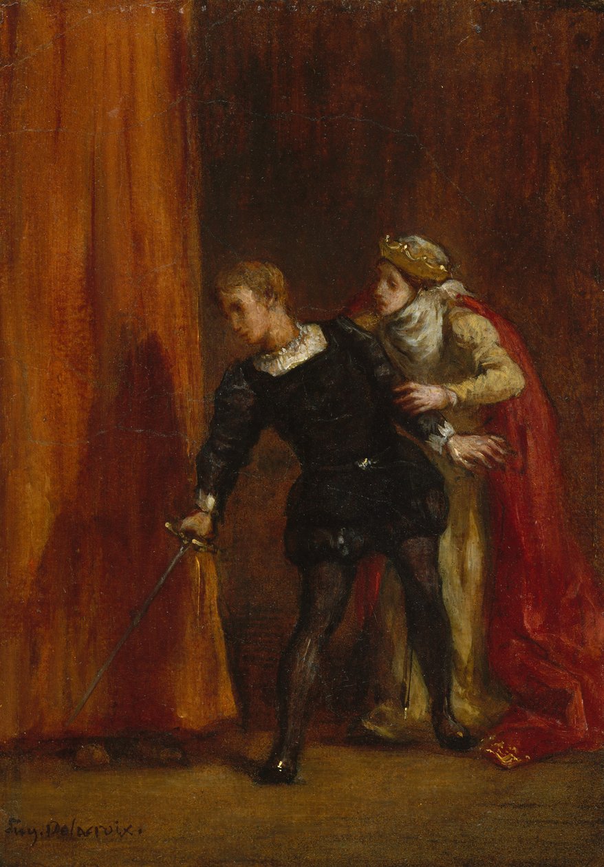 Hamlet och hans mor, 1849. av Ferdinand Victor Eugene Delacroix