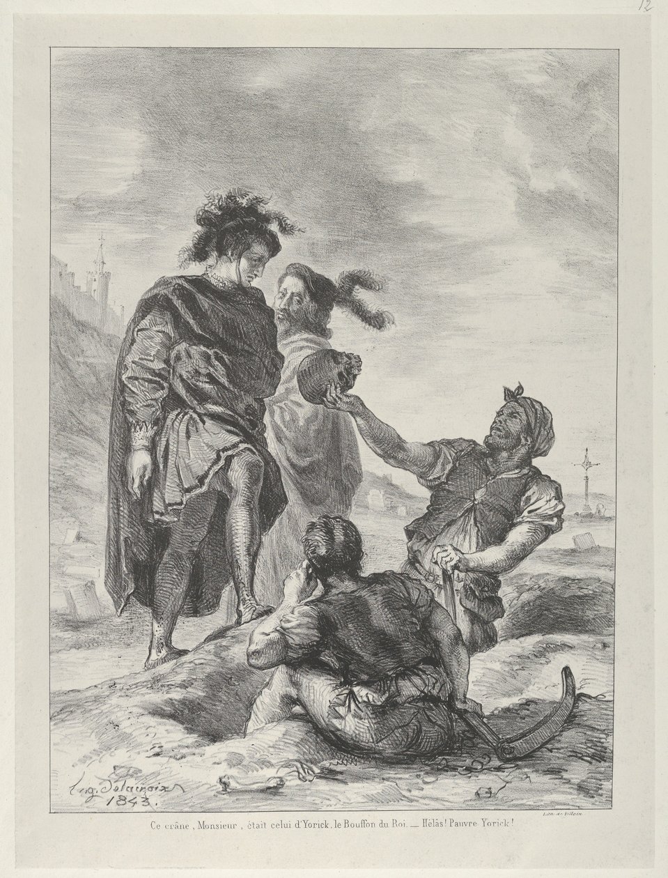 Hamlet och Horatio före gravgrävarna, 1843., 1843. av Eugène Delacroix