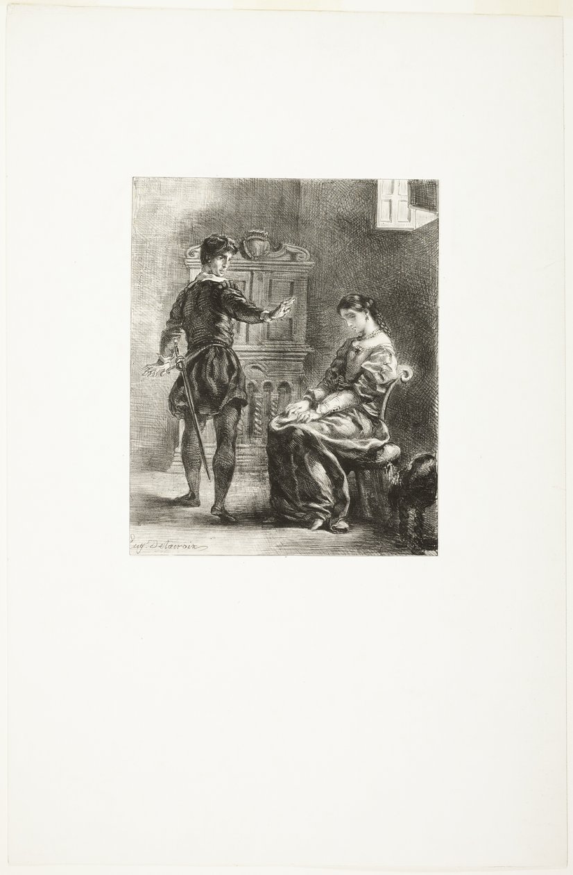 Hamlet och Ophelia av Eugène Delacroix