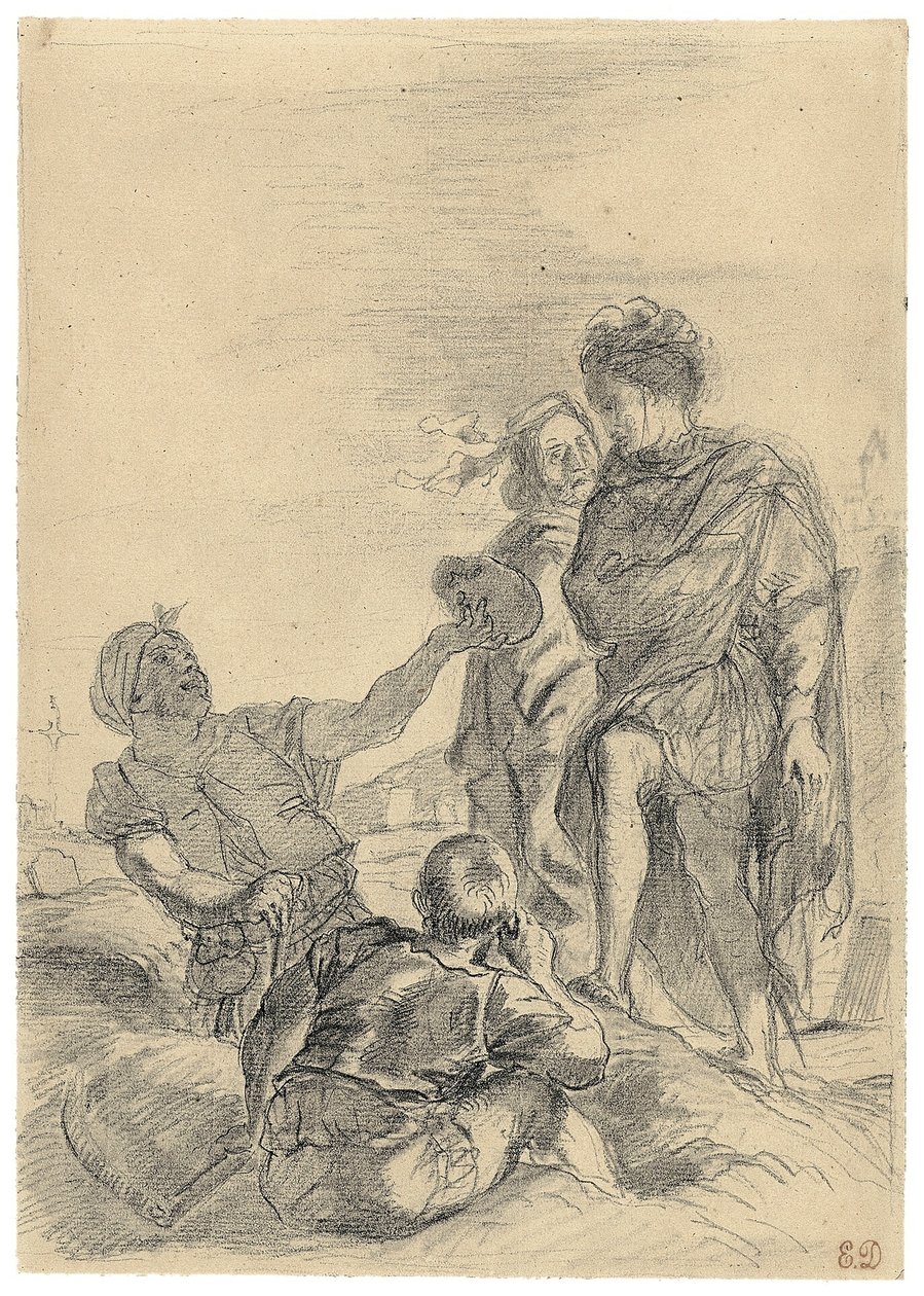 Hamlet och dödgrävarna av Eugène Delacroix