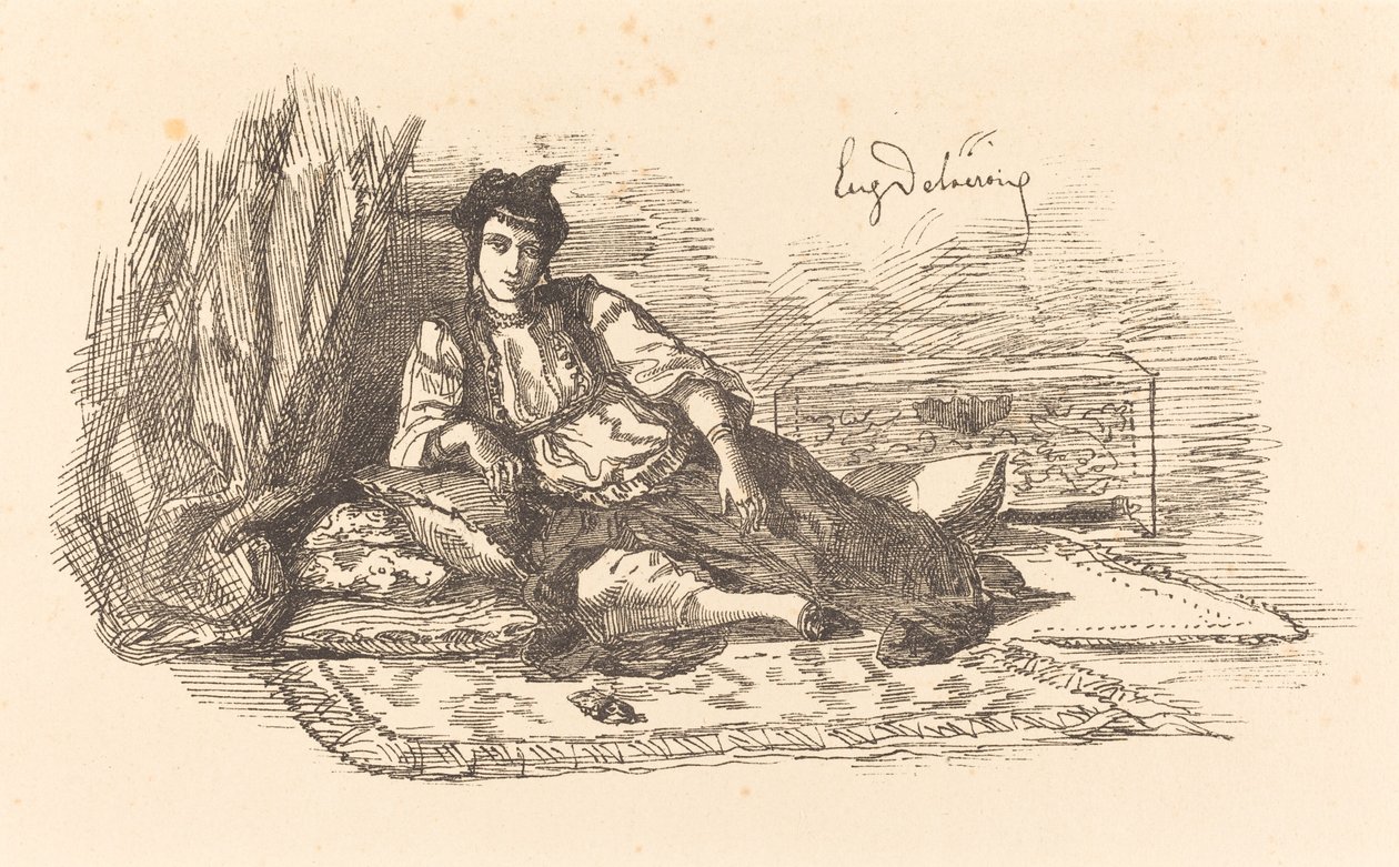 Judisk kvinna från Alger (jud från Alger och en gata i Alger) av Eugène Delacroix