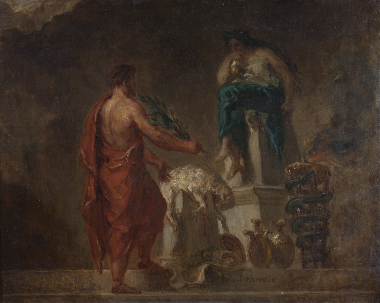 Lycurgus konsulterar Pythia av Ferdinand Victor Eugene Delacroix