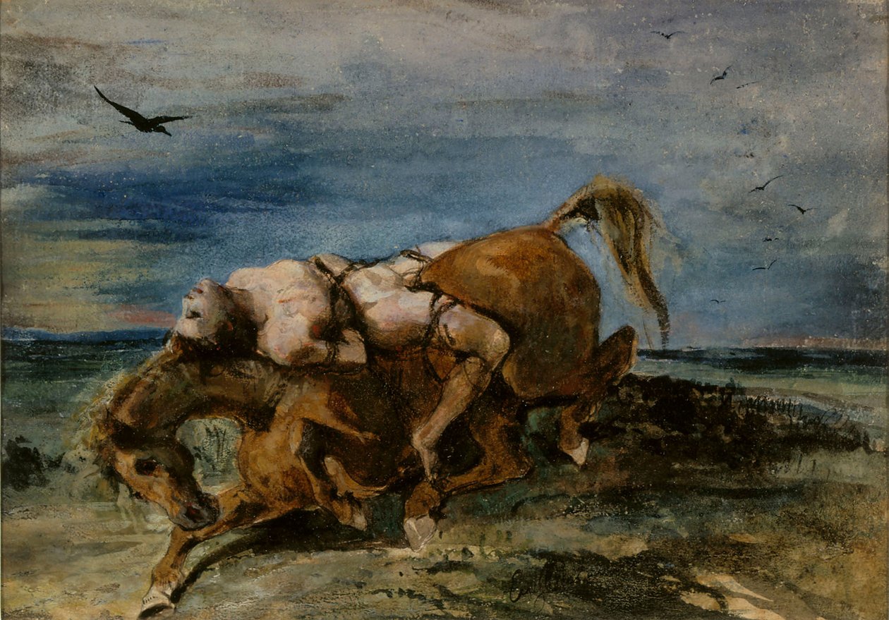 Mazeppa på den döende hästen, 1824. av Eugène Delacroix