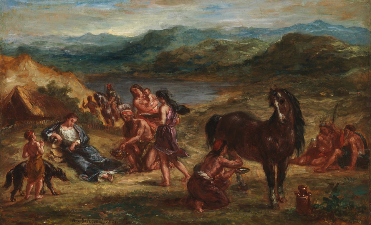 Ovidius bland skyterna, 1862. av Ferdinand Victor Eugene Delacroix