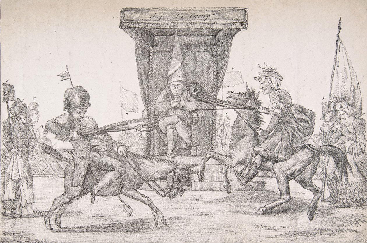 Polemisk duell mellan Lady Quotidienne och Sir Journal de Paris, 1821., 1821. av Eugène Delacroix