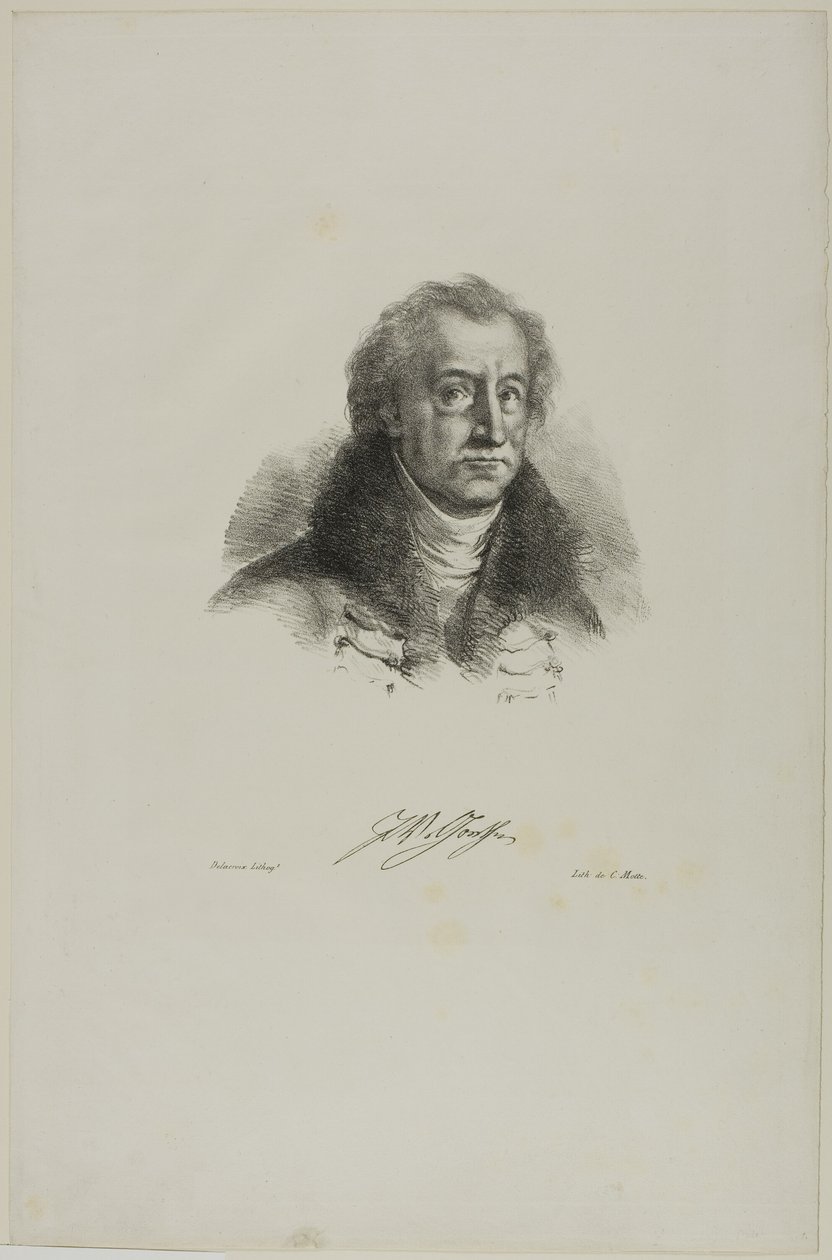 Porträtt av Goethe, från Faust av Eugène Delacroix