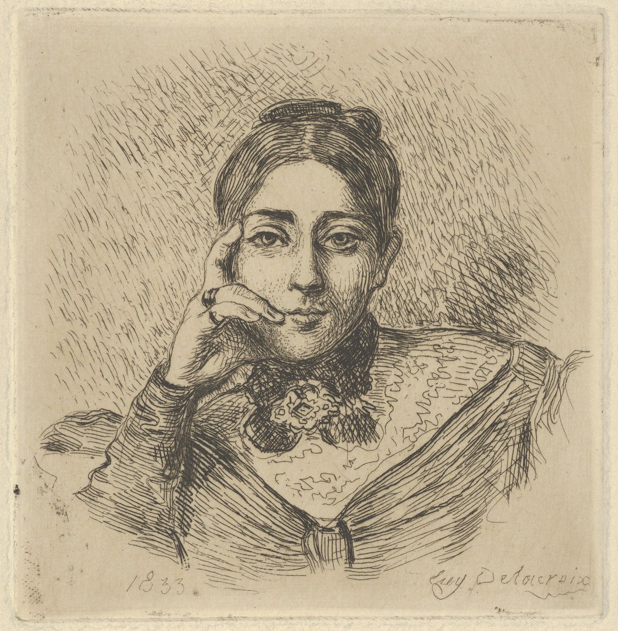 Porträtt av Madame Frederic Villot, 1833, 1833. av Eugène Delacroix