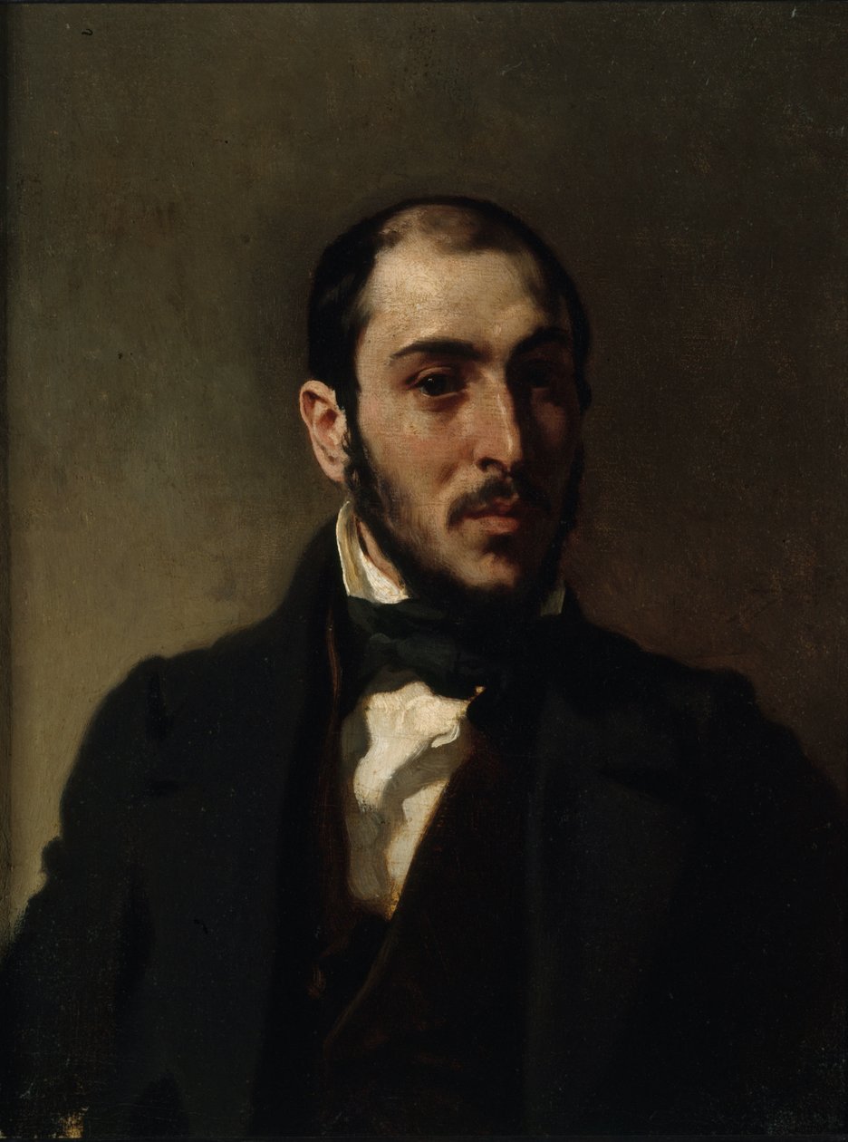 Porträtt av arkitekten Eugène Laval 1818-1896, ca 1860. av Eugène Delacroix