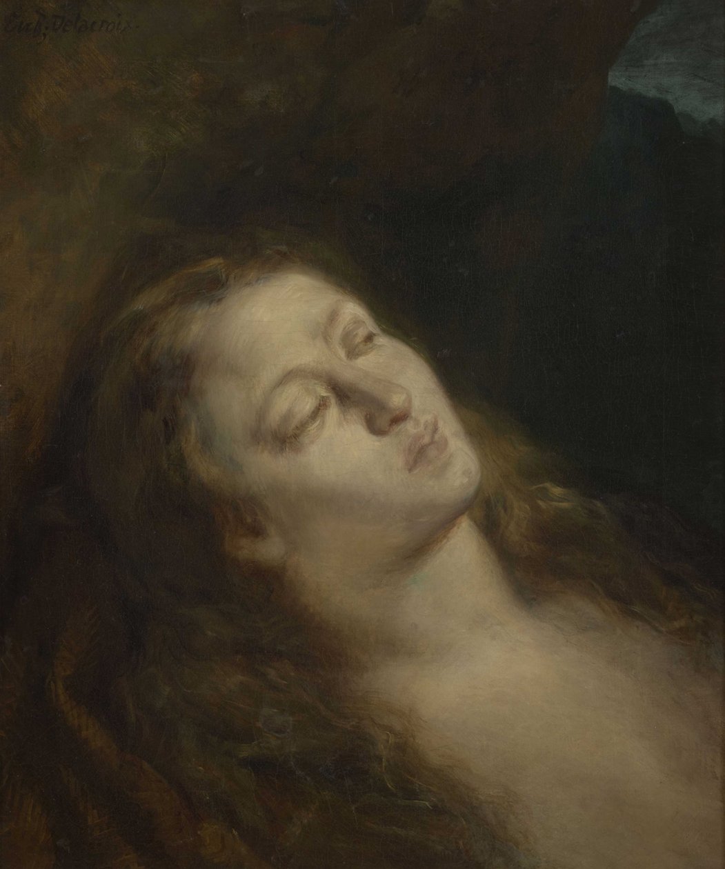 Sankta Maria Magdalena i öknen, 1845. av Eugène Delacroix