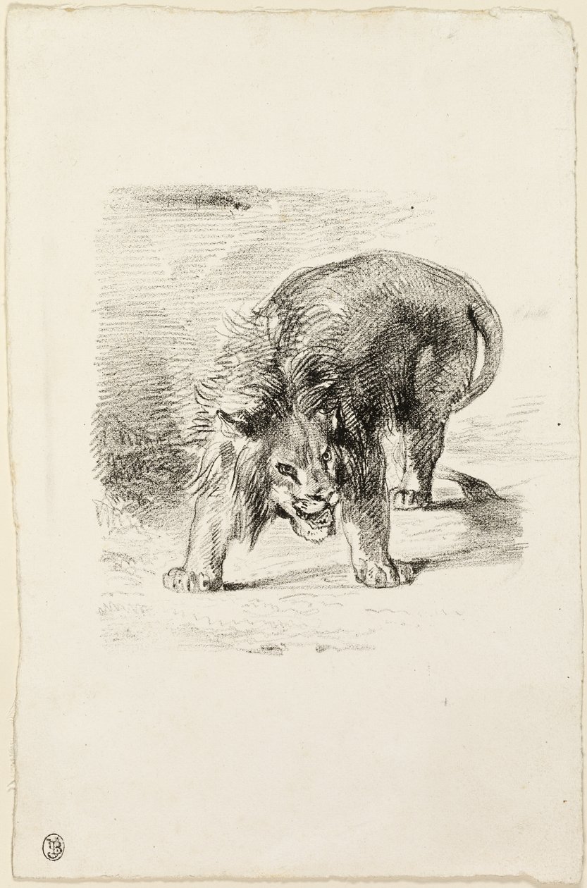 Stående lejon av Eugène Delacroix