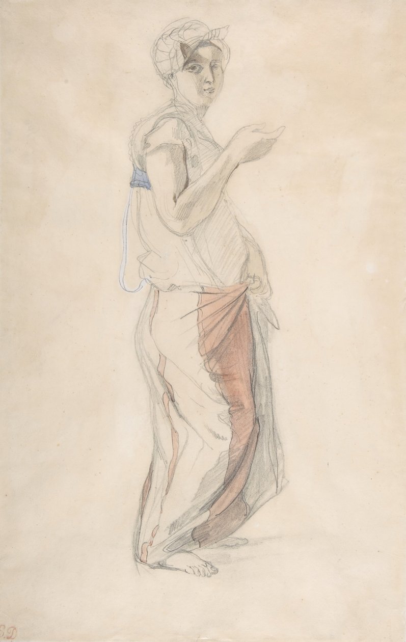 Stående kvinna i marockansk kostym, ca. 1834. av Eugène Delacroix