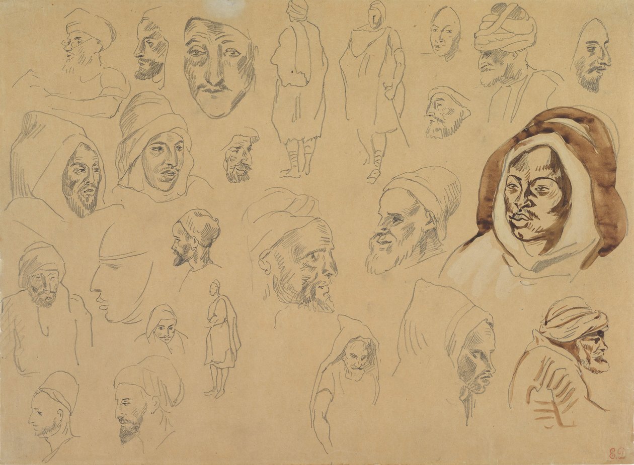 Studier av arabiska huvuden och figurer, efter 1832. av Eugène Delacroix
