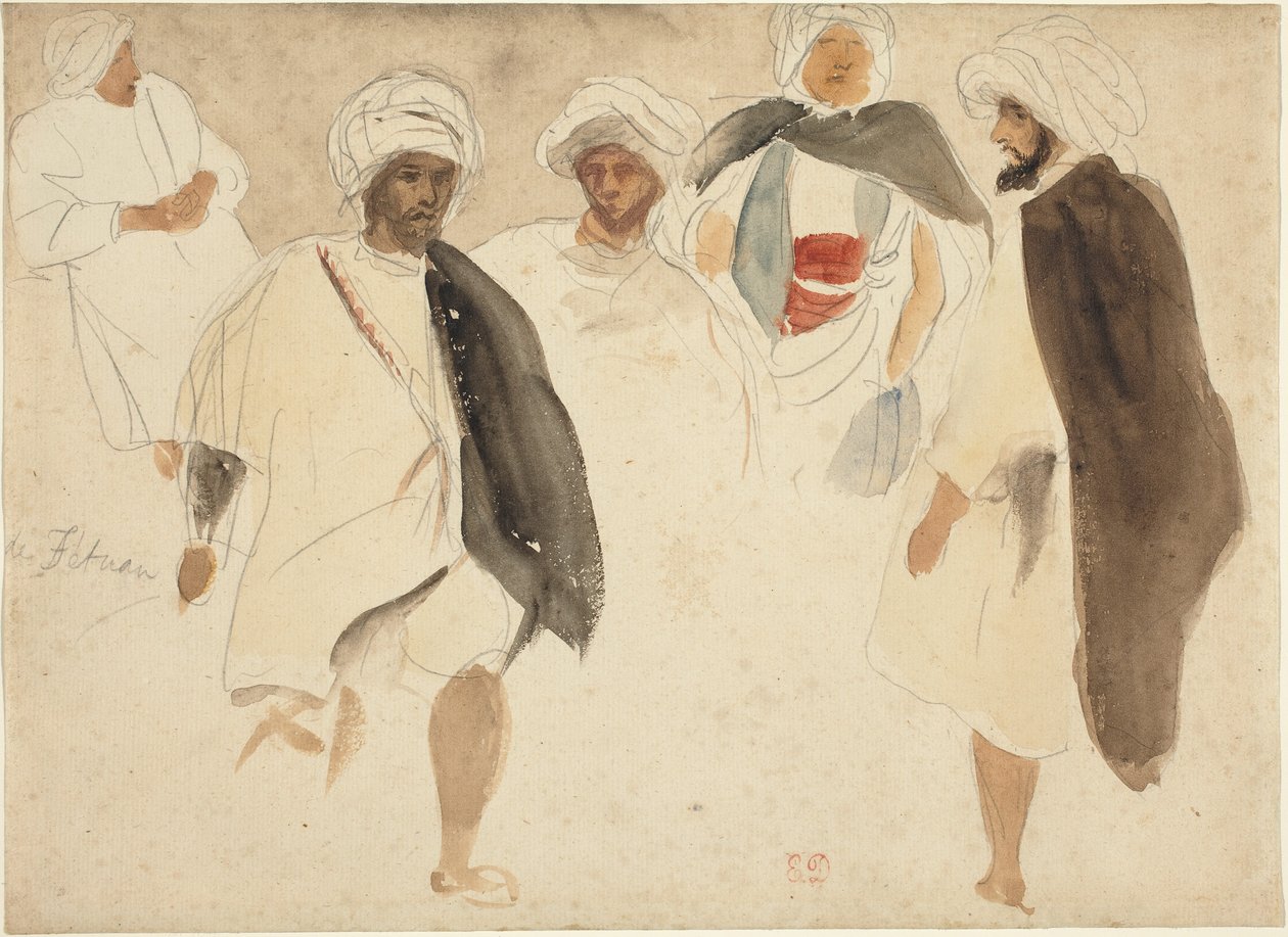 Studie av araber. av Eugène Delacroix