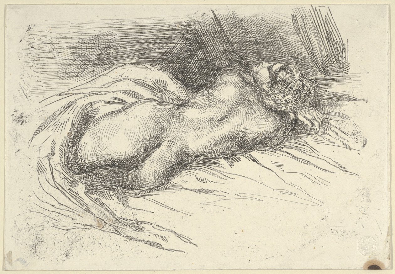 Studie av en kvinna sedd bakifrån, 1833., 1833. av Eugène Delacroix