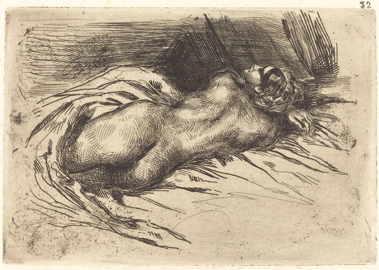 Studie av en kvinna, sett från baksidan av Eugène Delacroix