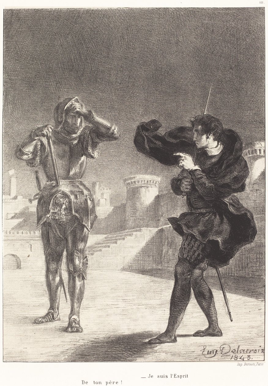 Spöket på terrassen (akt I, scen V) av Eugène Delacroix