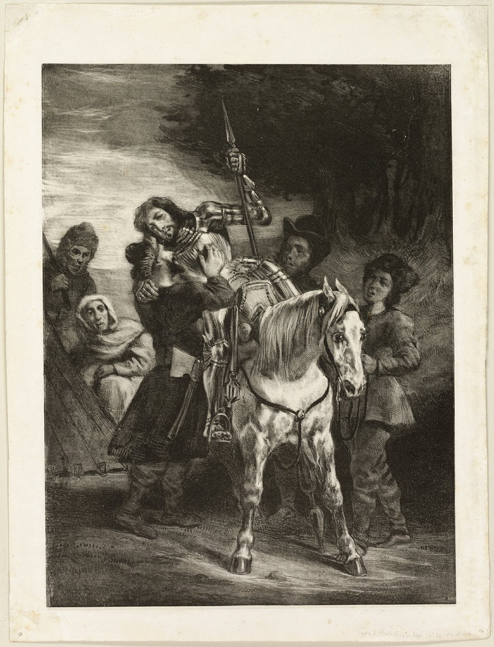 Den sårade Goetz omhändertagen av bohemerna av Eugène Delacroix