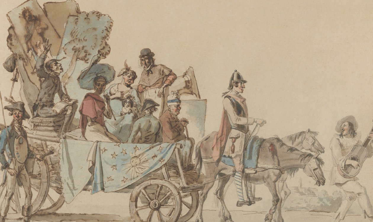 Teatertrupp på väg, 1818. av Eugène Delacroix