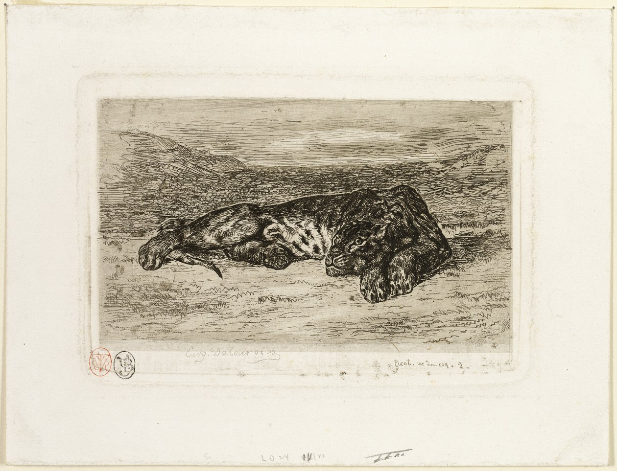 Tiger vilar i öknen av Eugène Delacroix