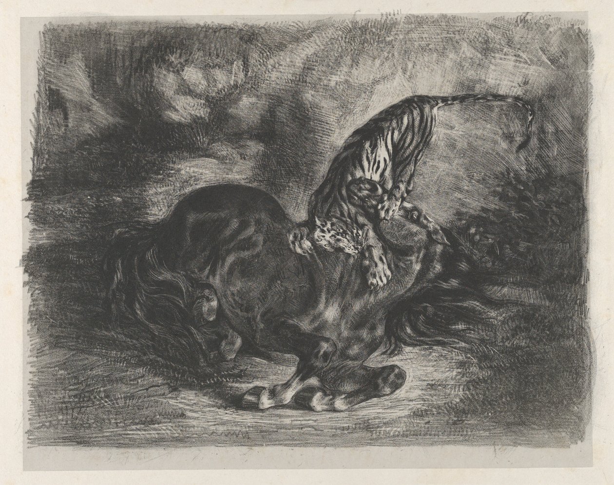 Vildhäst fälld av en tiger, 1828, 1828. av Eugène Delacroix