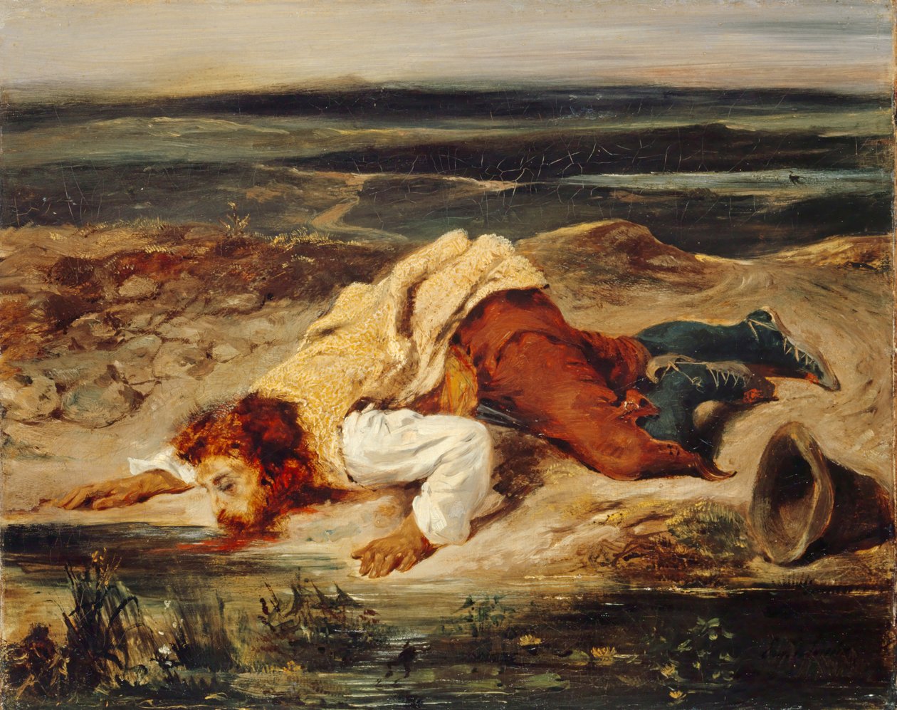 Sårade Brigand Roman Shepherd, ca 1825. av Eugène Delacroix