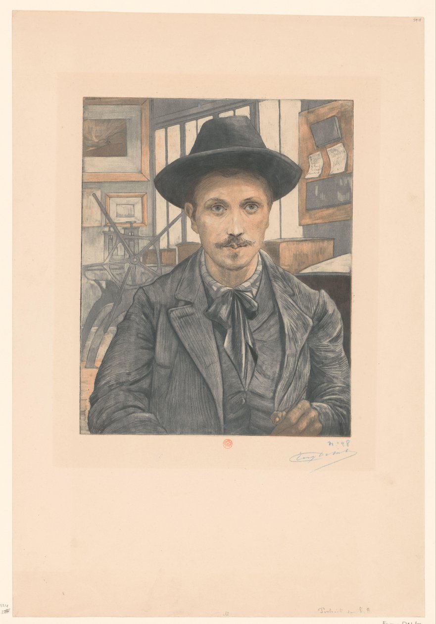 Självporträtt av Eugène Delâtre av Eugène Delâtre (signed by artist)
