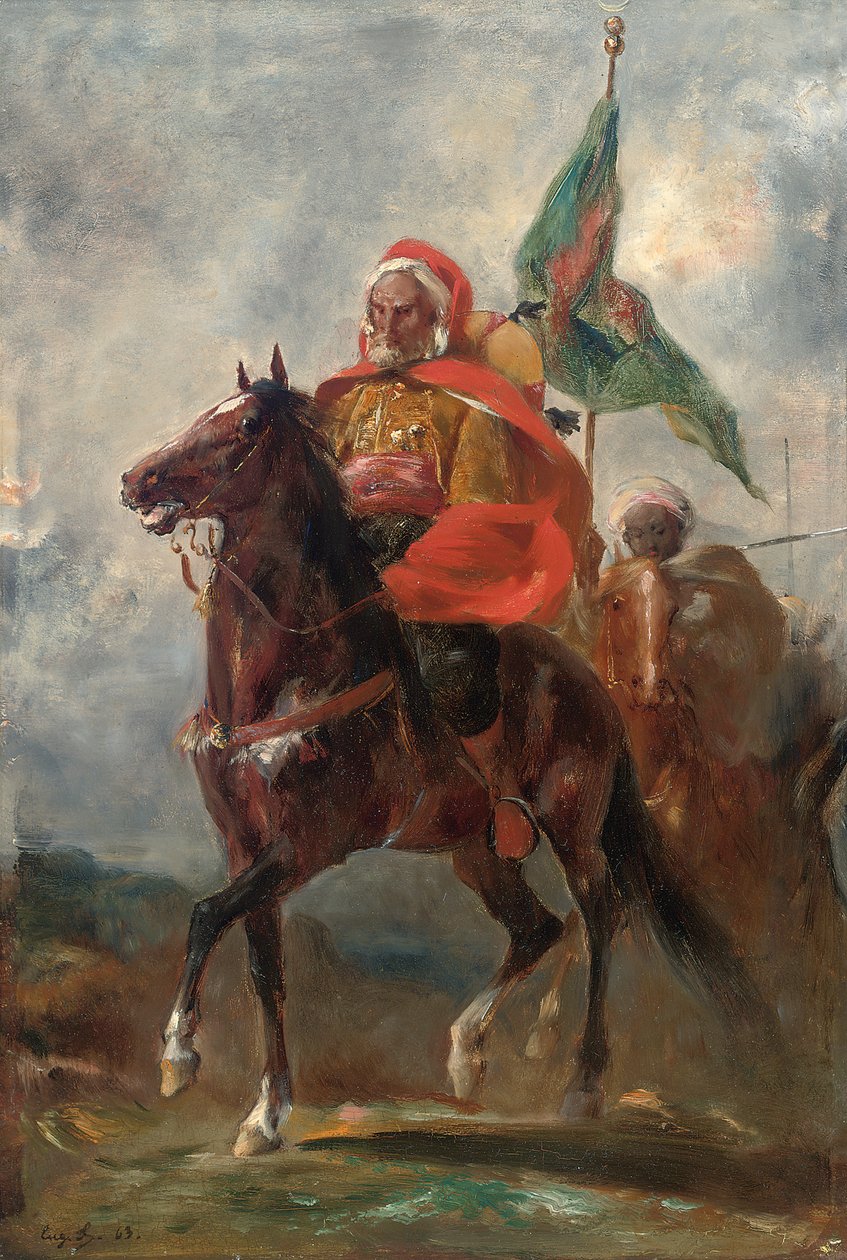 En orientalistisk hövding till häst, 1863 av Eugène Fromentin