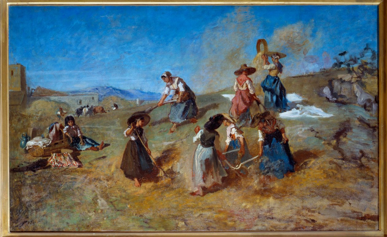 Skördemålning av Eugene Fromentin (1820-1876) 1875 sön. 0,78x1,2 m Rouen, Musee des Beaux Arts av Eugène Fromentin