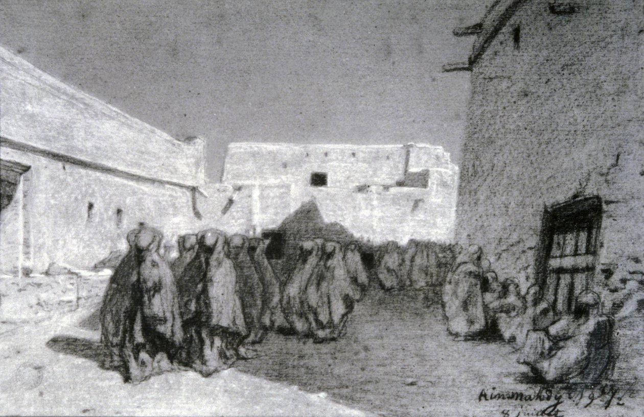 Procession i en by i Sahel av Eugène Fromentin