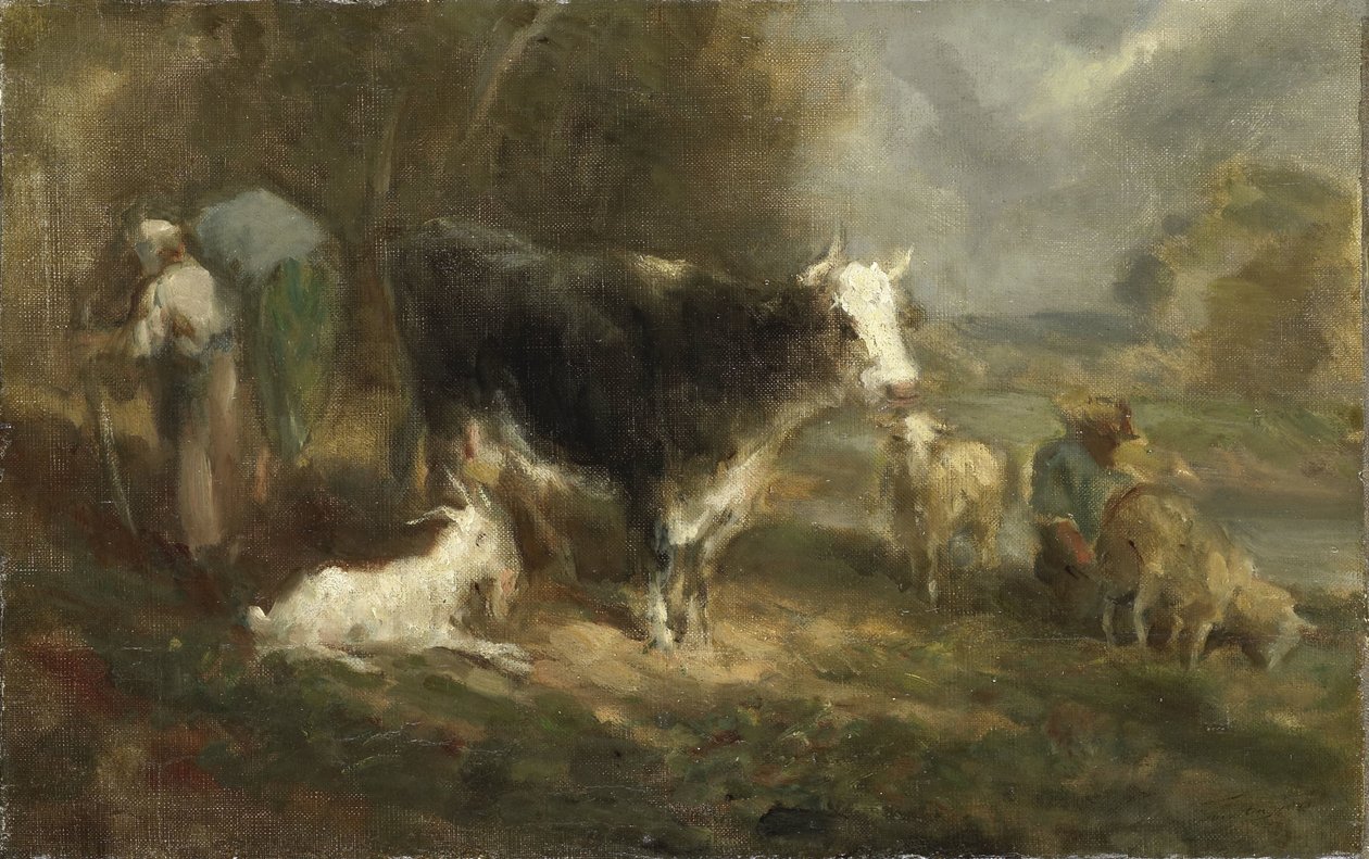 Gård med boskap av Eugène Fromentin Dupeux