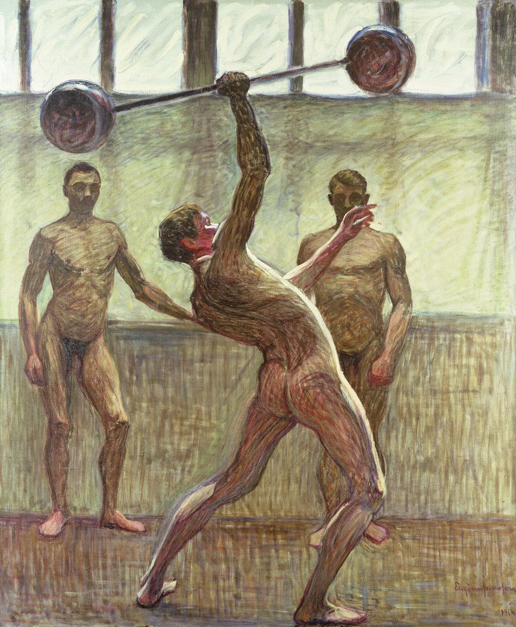 Lyftvikter med en arm nummer 2, 1914 av Eugène Jansson