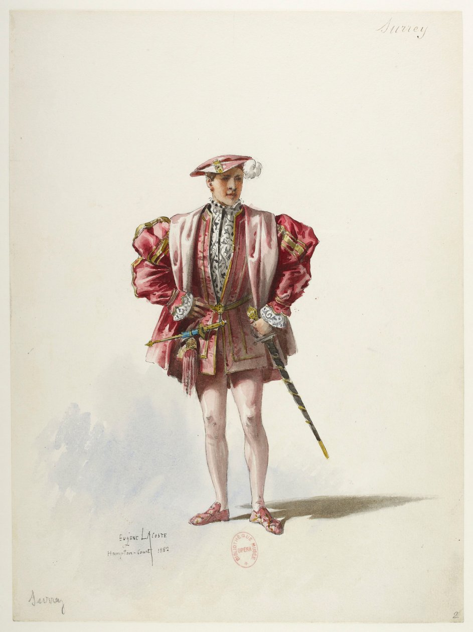 Btv1b84558104 02 - Saint-Saëns - Henrik VIII - Kostymmodeller - Lacoste - 2. Earlen av Surrey av Eugene Lacoste