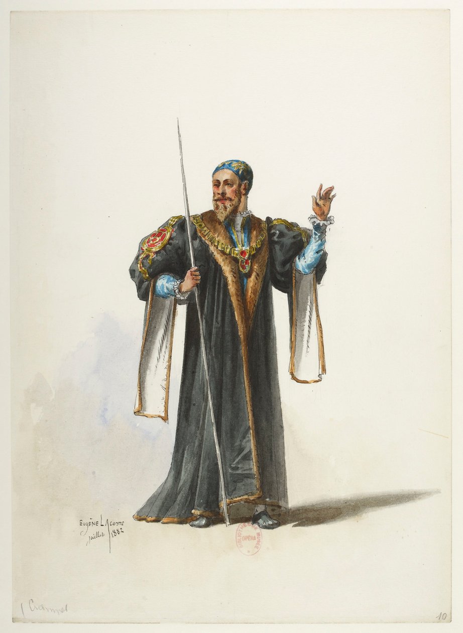 Btv1b84558104 10 - Saint-Saëns - Henrik VIII - Kostymmodeller - Lacoste - 10. Cranmer av Eugene Lacoste