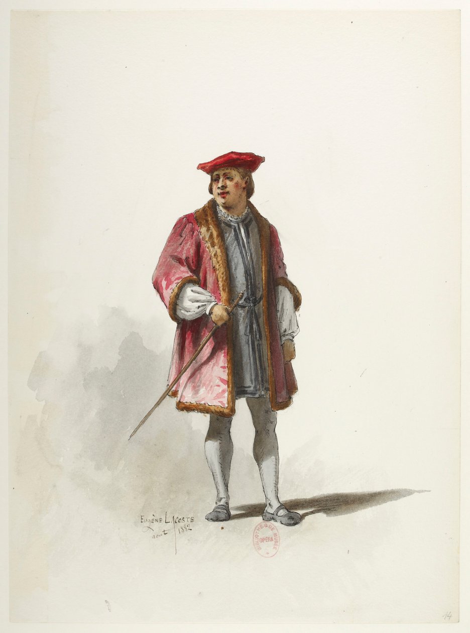 Btv1b84558104 14 - Saint-Saëns - Henrik VIII - Kostymmaketter - Lacoste - 14:e dräkten av Eugene Lacoste