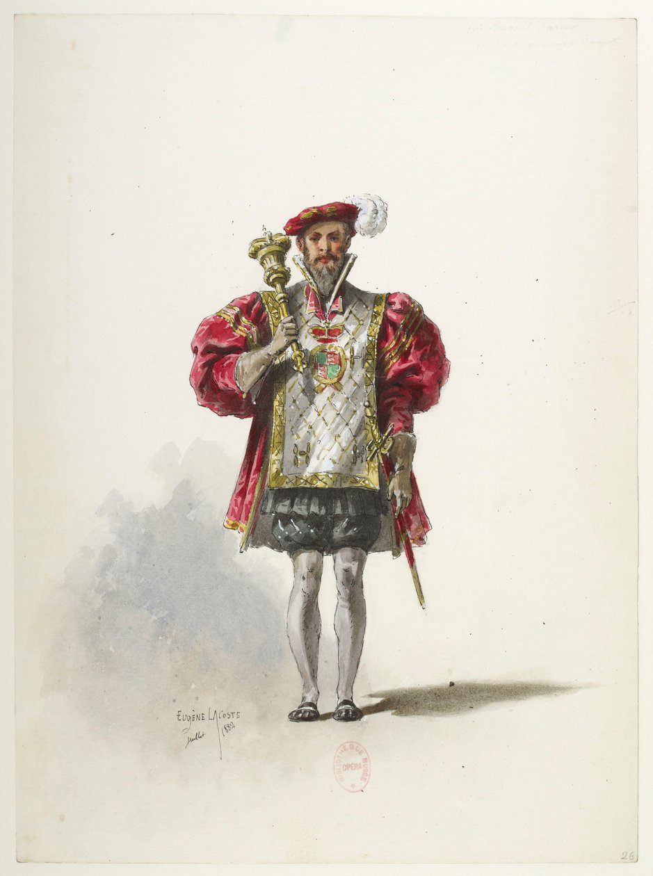 Btv1b84558104 26 - Saint-Saëns - Henrik VIII - Kostymmodeller - Lacoste - 26. En sergeant vid vapnen av Eugene Lacoste