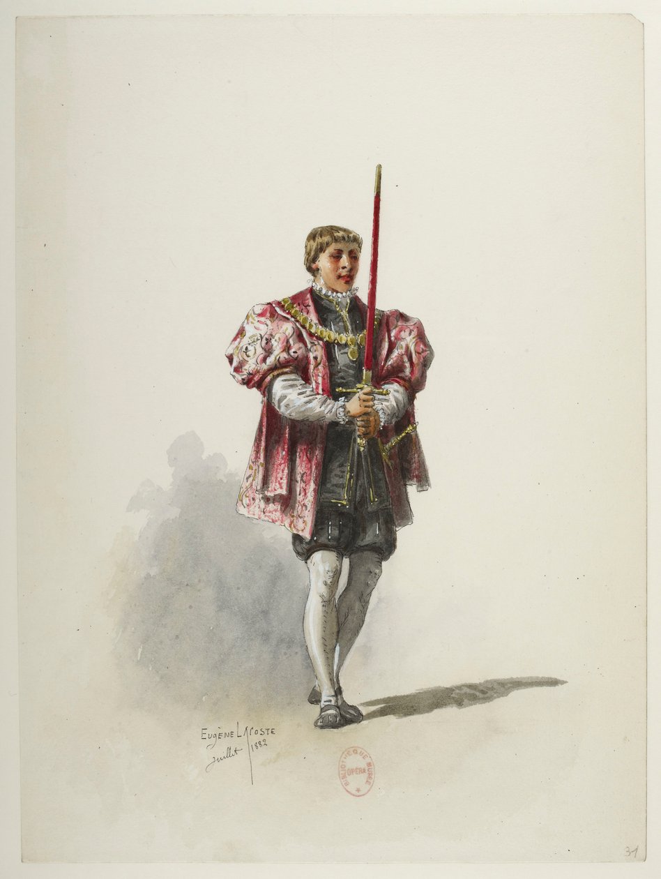 Btv1b84558104 31 - Saint-Saëns - Henrik VIII - Kostymmaketter - Lacoste - 31:a kostymen av Eugene Lacoste