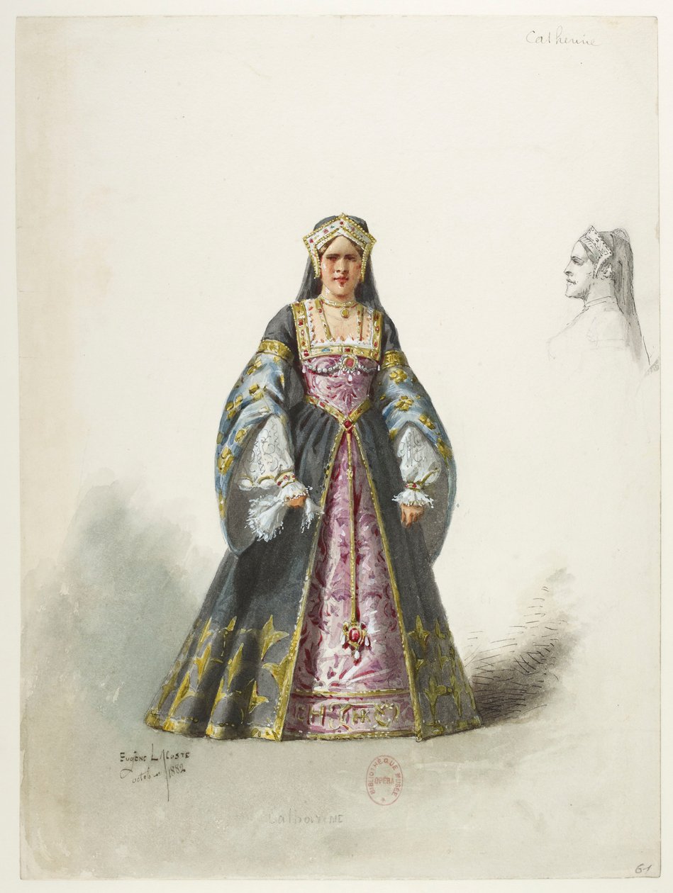 Btv1b84558104 61:a - Saint-Saëns - Henrik VIII - Kostymmaketter - Lacoste - 61:a Catherine Catherine av Eugene Lacoste