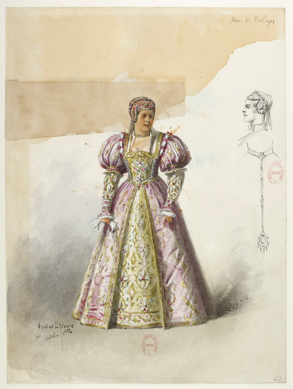 Btv1b84558104 62 - Saint-Saëns - Henrik VIII - Kostymmodeller - Lacoste - 62. Anne av Boleyn med collette av Eugene Lacoste