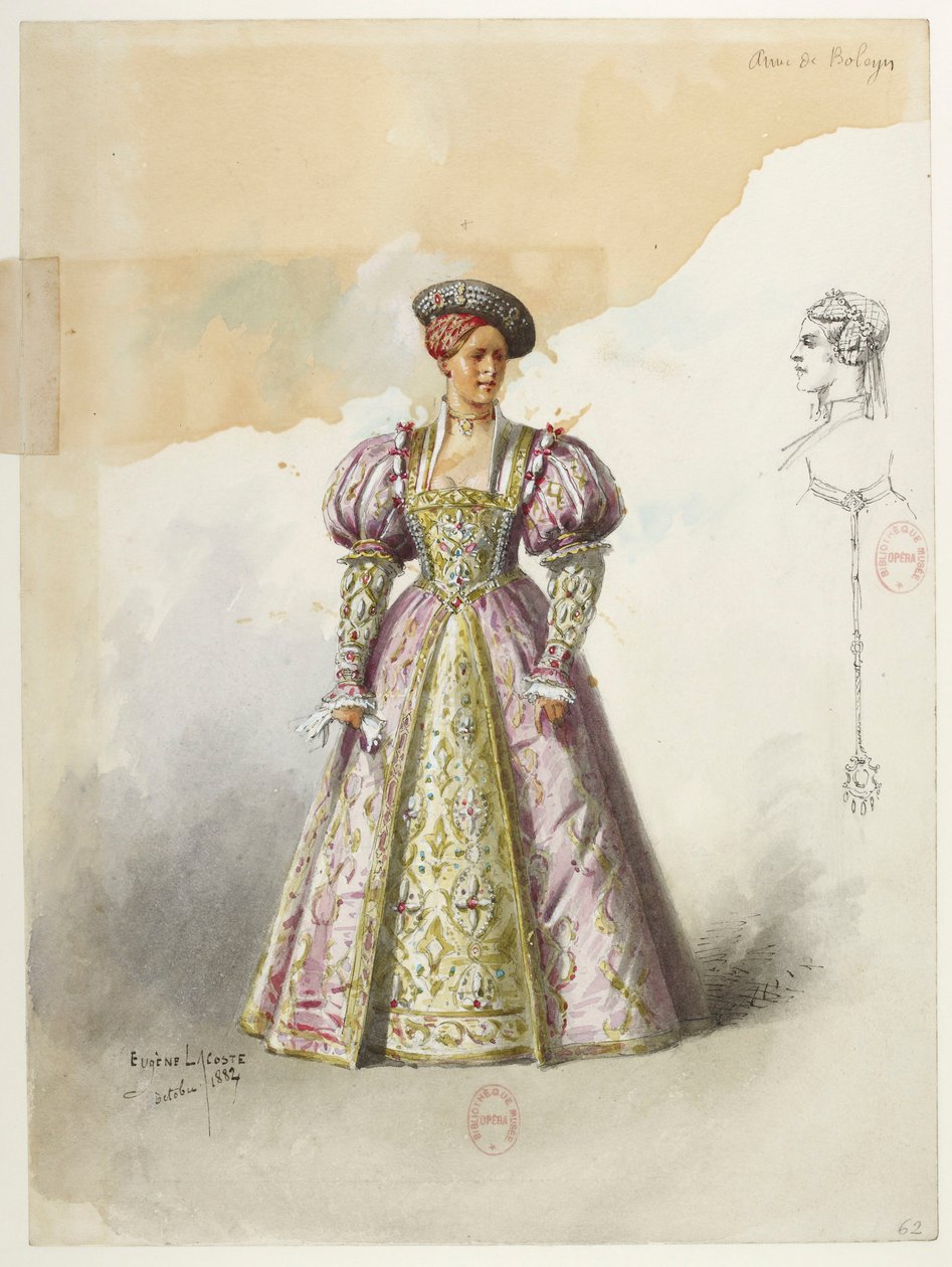 Btv1b84558104 63 - Saint-Saëns - Henrik VIII - Kostymmodeller - Lacoste - 62. Anne av Boleyn utan krage av Eugene Lacoste
