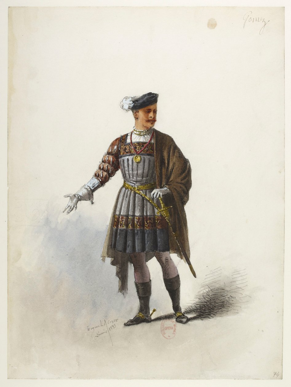 Btv1b84558104 78 - Saint-Saëns - Henrik VIII - Kostymmodeller - Lacoste - 74. Don Gomez de Feria av Eugene Lacoste
