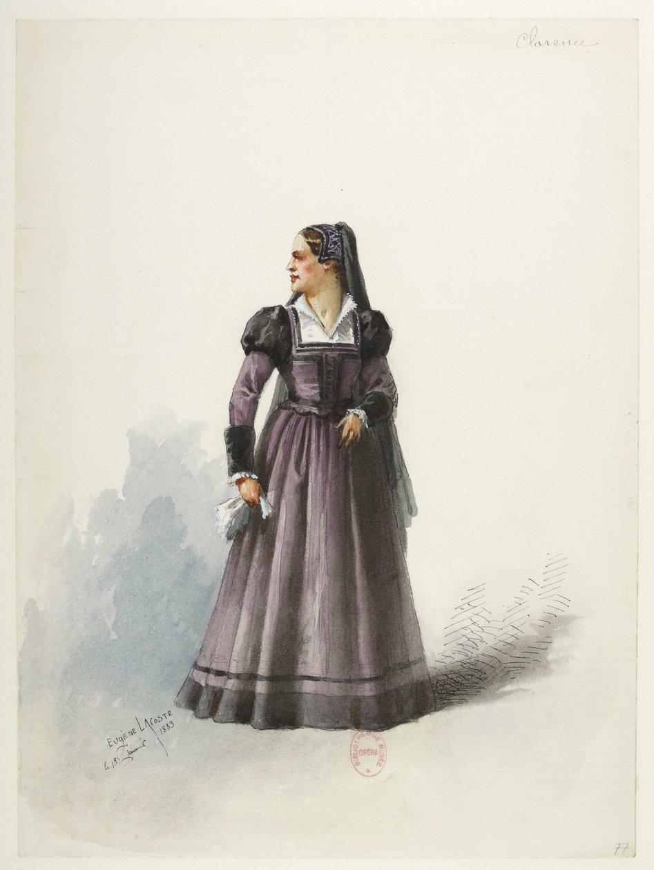 Btv1b84558104 81 - Saint-Saëns - Henrik VIII - Kostymmodeller - Lacoste - 77. Lady Clarence av Eugene Lacoste