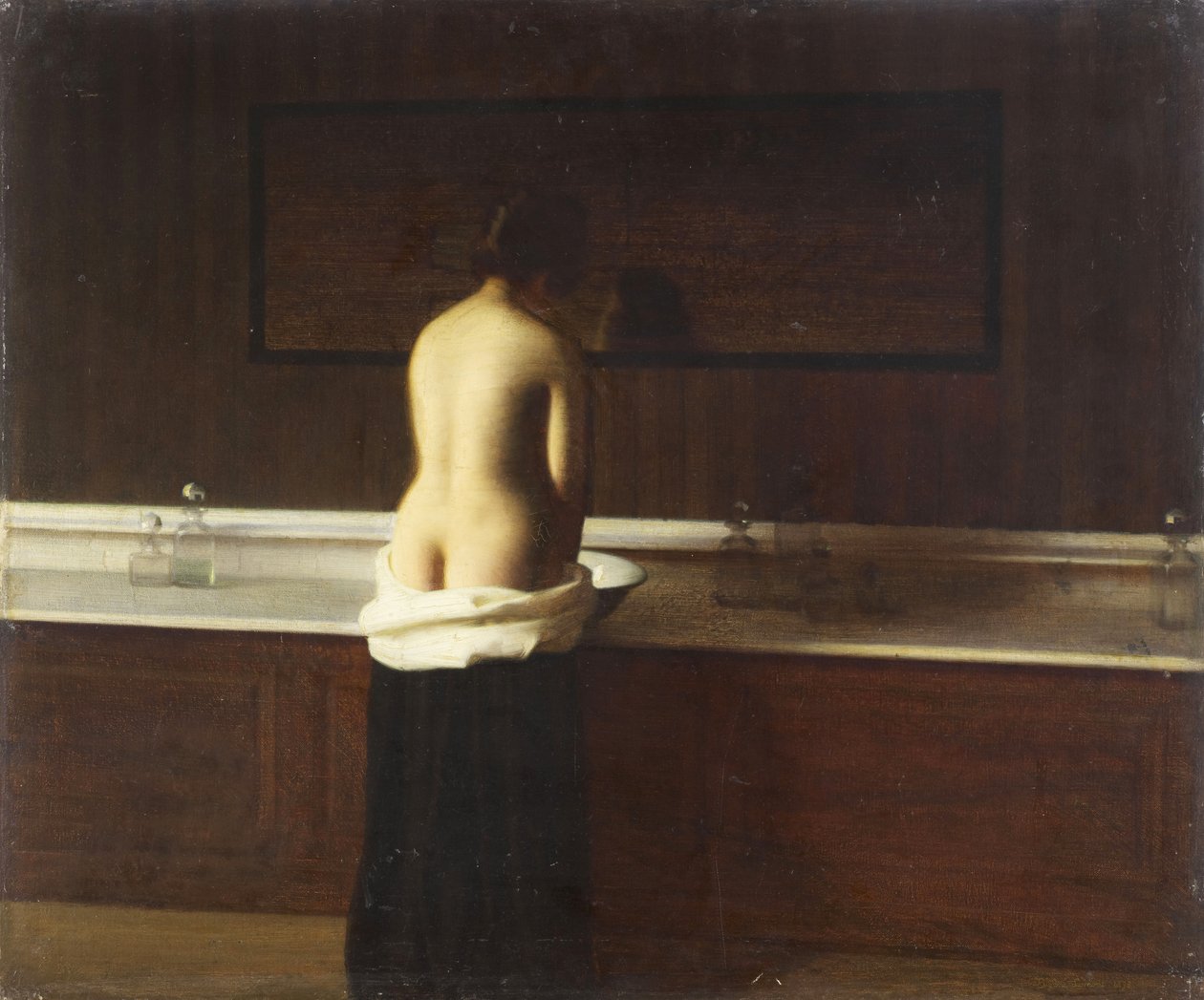 Ung kvinna på sin toalett, 1898 av Eugène Lomont