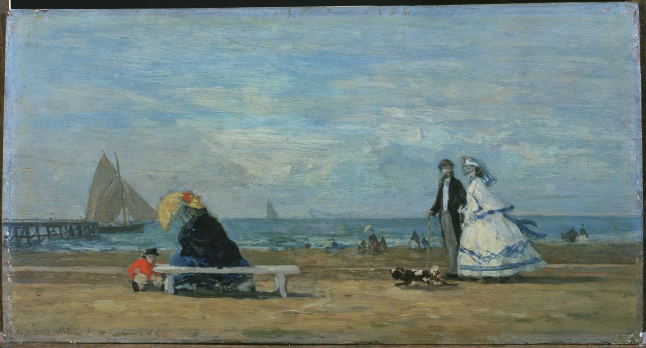 Strand vid Trouville av Eugene Louis Boudin