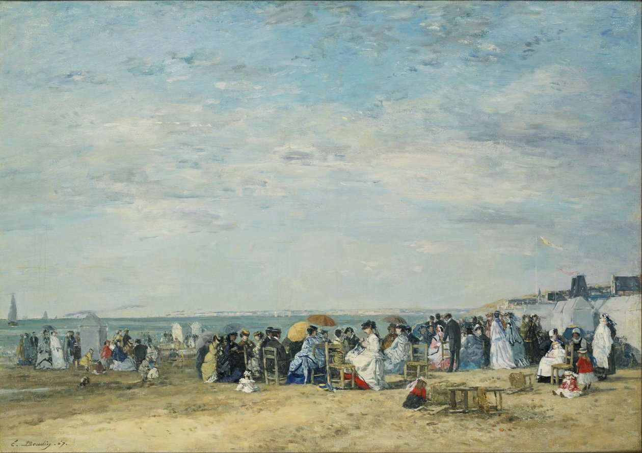 Strand i Trouville av Eugene Louis Boudin