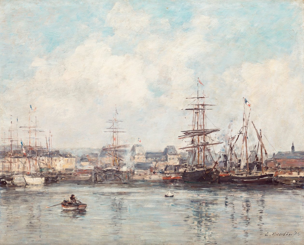 Casimir Delavigne-bassängen vid Le Havre av Eugene Louis Boudin