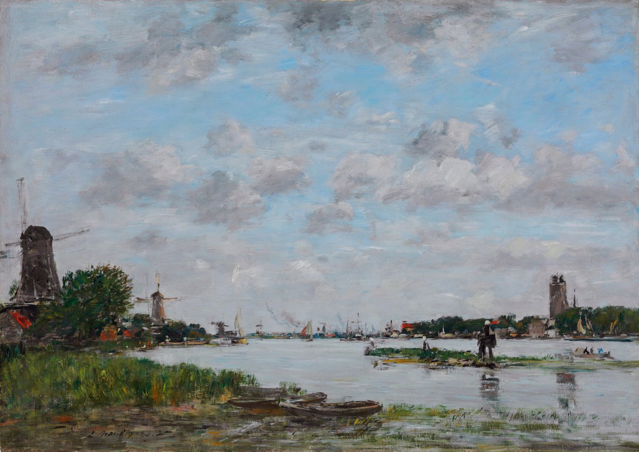 Nederländska: De Maas bij Dordrecht Meuse nära Dordrecht av Eugene Louis Boudin